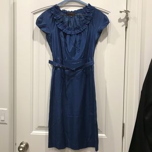 Limited Blue Short Sleeve Dress with Belt